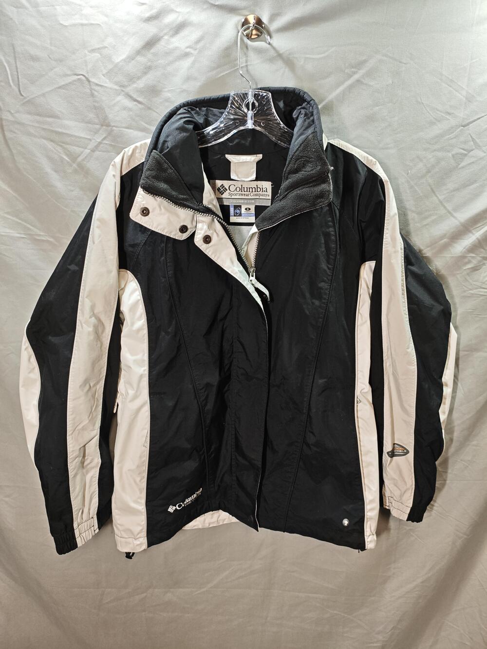 Columbia Vertex Jacket Womens Small Black White Omni Shield Waterproof Outdoor